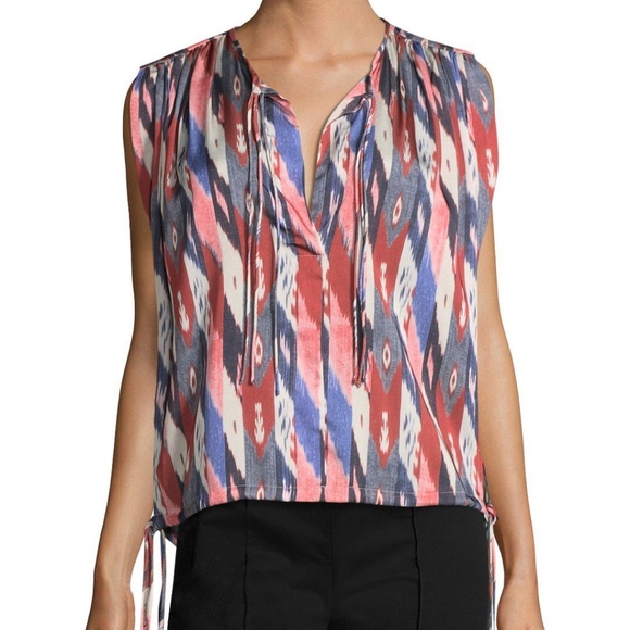Isabel Marant Étoile Hervey Ikat Print Top Blouse